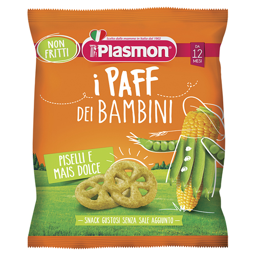 PLASMON DRY SNACK PAFF PISELLI-MAIS 15 G - farmacia187.it