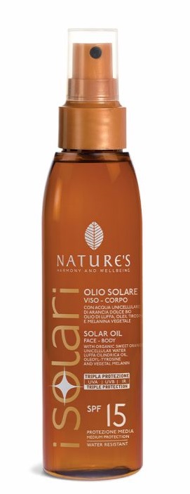 NATURE'S I SOLARI OLIO SOLARE VISO CORPO SPF 15 150 ML - farmacia187.it