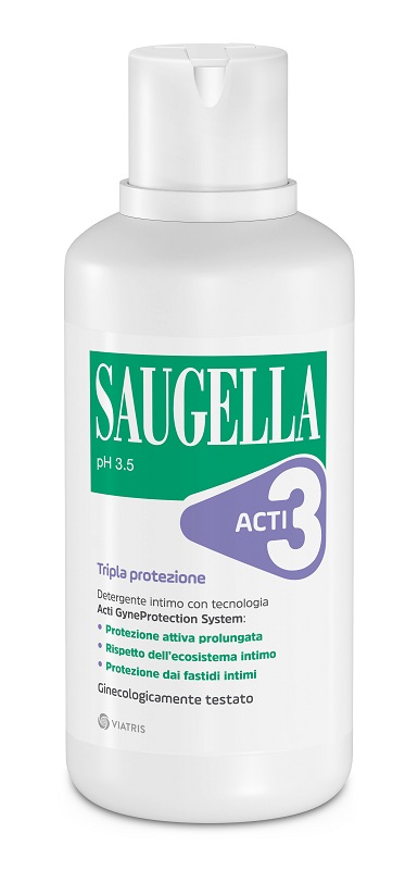 SAUGELLA ACTI3 TRIPLA PROTEZIONE DETERGENTE INTIMO 500 ML - farmacia187.it