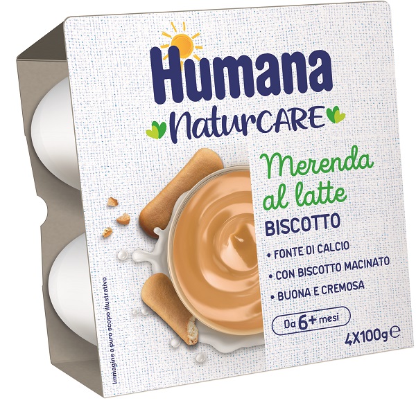 HUMANA MERENDA LATTE BISCOTTO 4 PEZZI DA 100 G - farmacia187.it