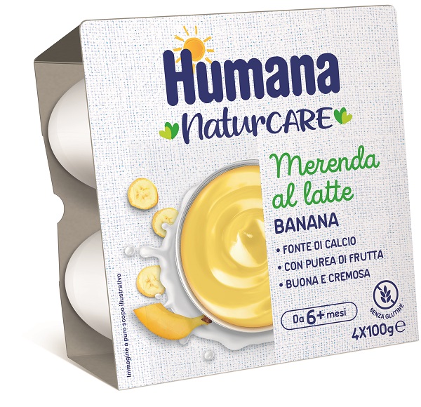 HUMANA MERENDA LATTE BANANA 4 PEZZI DA 100 G - farmacia187.it