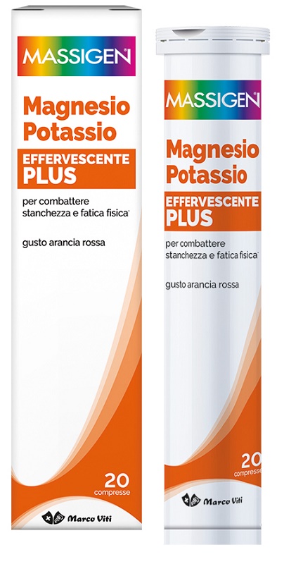 MASSIGEN MAGNESIO POTASSIO PLUS 20 COMPRESSE EFFERVESCENTI - farmacia187.it