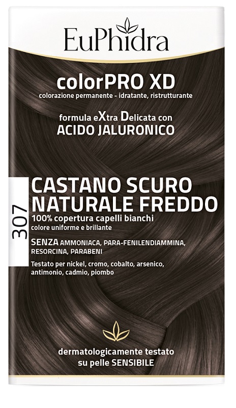 EUPHIDRA COLORPRO XD 307 CASTANO SCU NATURALE F COLORE + ATTIVANTE + BALSAMO + CUFFIA + GUANTI - farmacia187.it