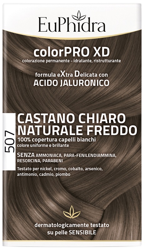 EUPHIDRA COLORPRO XD 507 CASTANO CHIARO NATURALE F COLORE + ATTIVANTE + BALSAMO + CUFFIA + GUANTI - farmacia187.it