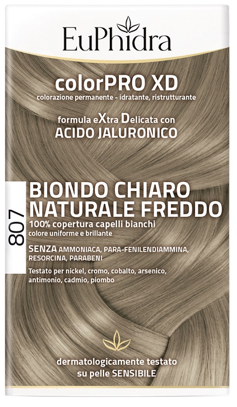 EUPHIDRA COLORPRO XD 807 BIONDO CHIARO NATURALE F COLORE + ATTIVANTE + BALSAMO + CUFFIA + GUANTI - farmacia187.it