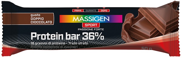 MASSIGEN SPORT PROTEIN BARRETTA 36% DOPPIO CIOCCOLATO 35 G - farmacia187.it