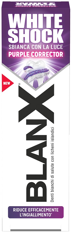BLANX WHITE SHOCK PURPLE CORRECTOR DENTIFRICIO 75 ML - farmacia187.it