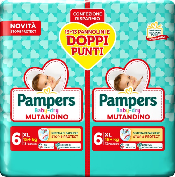 PAMPERS BABY DRY PANNOLINO MUTANDINA EXTRA LARGE DUO 26 PEZZI - farmacia187.it