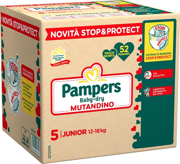 PAMPERS BABY DRY PANNOLINO MUTANDINA JUNIOR QUADRI 52 PEZZI - farmacia187.it