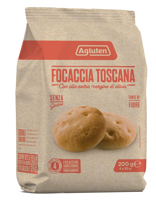 AGLUTEN FOCACCIA TOSCANA 4 PEZZI DA 50 G NATURALMENTE PRIVO DI LATTOSIO - farmacia187.it