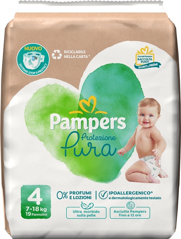 PAMPERS PROTEZIONE PURA MAXI PANNOLINI 19 PEZZI - farmacia187.it