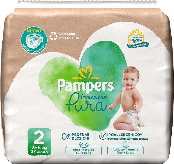 PAMPERS PROTEZIONE PURA MINI PANNOLINI 27 PEZZI - farmacia187.it