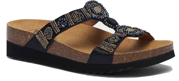 CALZATURA NEW BOGOTA' WEDGE SATIN+BEADS W BLACK/MULTI 40 - farmacia187.it