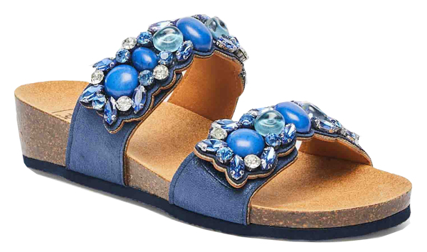 CALZATURA PALAU 2 STRAPS MICROFIBRE+STONES W BLUE 41 - farmacia187.it
