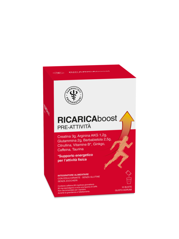 LFP RICARICA BOOST PRE-ATTIVITA' 10 BUSTE DA 20 G GUSTO AGRUMI CON EDULCORANTE SENZA ZUCCHERI SENZA GLUTINE - farmacia187.it