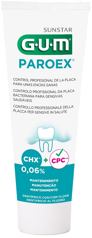 GUM PAROEX 0,06 CHX DENTIFRICIO AL FLUORO 75 ML - farmacia187.it