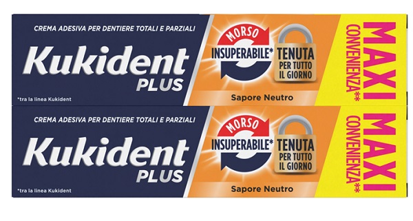KUKIDENT BIPACCO MORSO INSUPERABILE CREMA ADESIVA DENTIERE 57 G X 2 - farmacia187.it