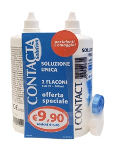 CONTACTA SOLUZIONE 2 FLACONI DA 360 ML + PORTALENTI IN OMAGGIO - farmacia187.it