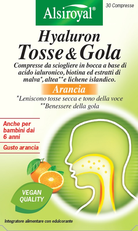 HYALURON TOSSE & GOLA ARANCIA 30 COMPRESSE MASTICABILI - farmacia187.it