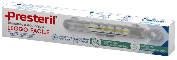 PRESTERIL TERMOMETRO ECOLOGICO LEGGO FACILE SENZA MERCURIO - farmacia187.it