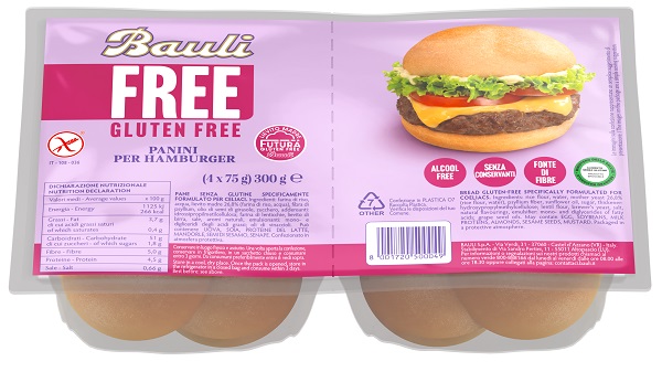 BAULI FREE PANINI HAMBURGER 4 PEZZI DA 75 G - farmacia187.it