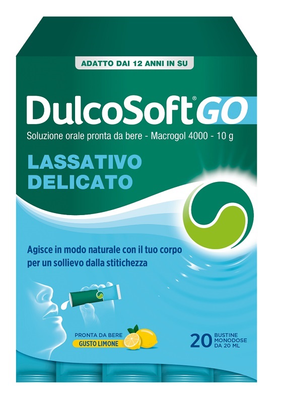DULCOSOFT GO 20 BUSTINE DA 20 ML GUSTO LIMONE SENZA ZUCCHERO SENZA GLUTINE SENZA LATTOSIO - farmacia187.it