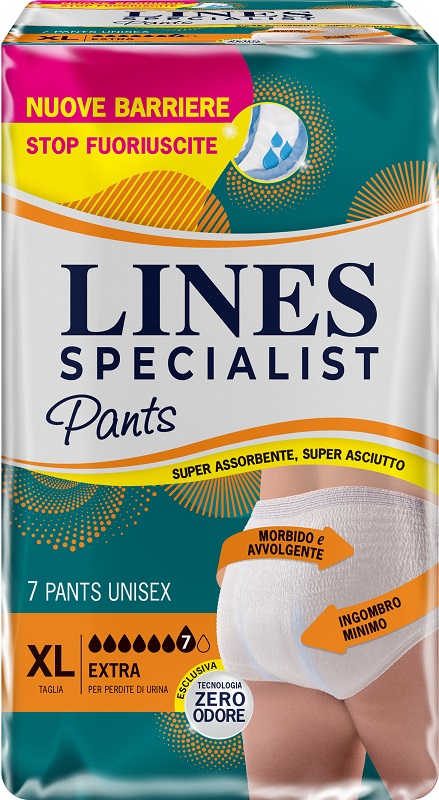 PANNOLONE PER INCONTINENZA LINES SPECIALIST PANTS EXTRA UNISEX XL 7 PEZZI - farmacia187.it