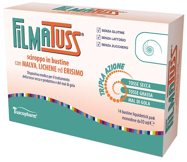 FILMATUSS SCIROPPO 14 BUSTINE LIQUID STICK PACK DA 10 ML - farmacia187.it