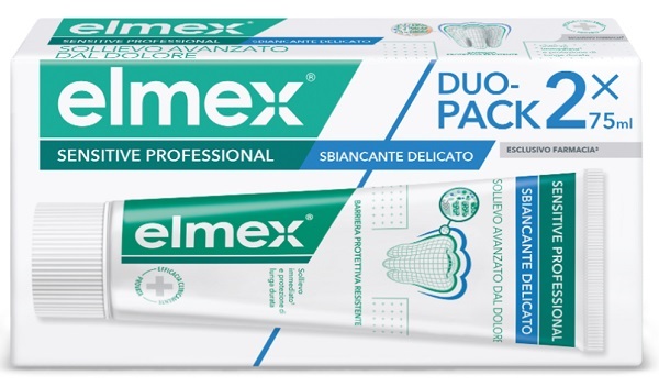 ELMEX SENSITIVE PROFESSIONAL WHITENING DENTIFRICIO DUO PACK 2 TUBI DA 75 ML - farmacia187.it