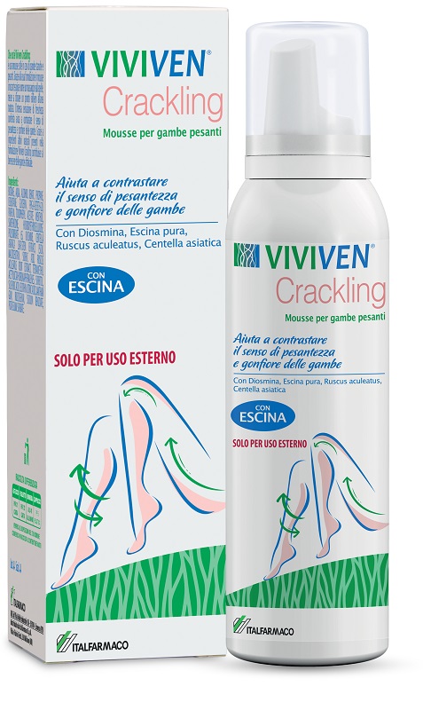 VIVIVEN CRACKLING MOUSSE GAMBE PESANTI 150 ML - farmacia187.it