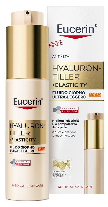 EUCERIN HYALURON FILLER + ELASTICITY FLUIDO GIORNO ULTRA LEGGERO SPF50 50 ML - farmacia187.it