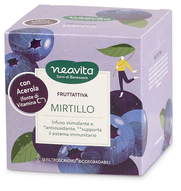 NEAVITA FRUTTATTIVA MIRTILLO E ACEROLA 12 STICK 3 G - farmacia187.it