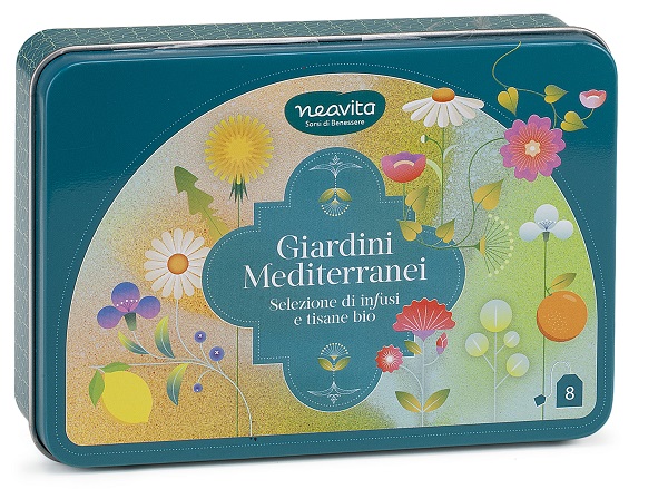 NEAVITA 8 FILTRI BIO ASSORTITI IN COFANETTO LATTA GIARDINI MEDITERRANEI 8 BUSTINE - farmacia187.it