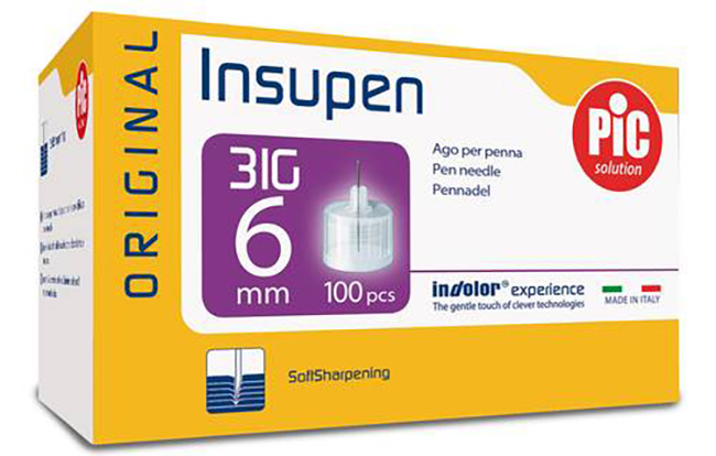 AGO PER PENNA DA INSULINA THIN PEN GAUGE 31 LUNGHEZZA 6 MM 100 PEZZI - farmacia187.it