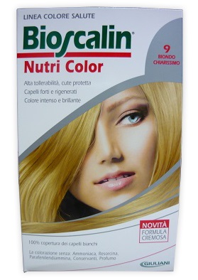 BIOSCALIN NUTRI COLOR 9 BIONDO CHIARISSIMO SINCROB 124 ML - farmacia187.it