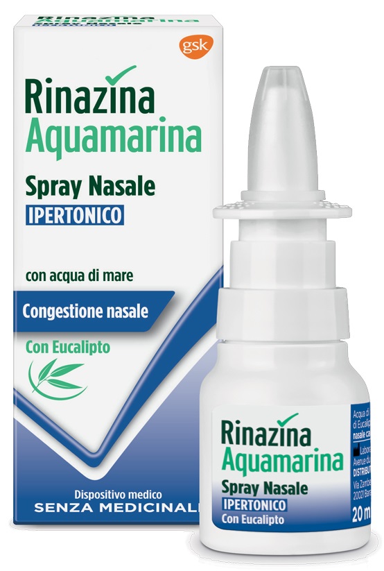 RINAZINA AQUAMARINA SPRAY NASALE IPERTONICO CON EUCALIPTO 20 ML - farmacia187.it