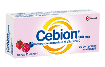 CEBION MASTICABILE SENZA ZUCCHERO VITAMINA C 500 MG 20 COMPRESSE - farmacia187.it