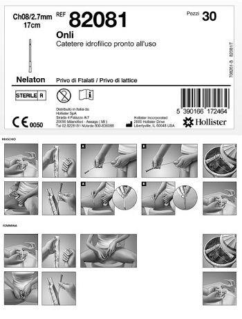 CATETERE IDROFILICO PRONTO ALL'USO ONLI 17 CM CH 8 30 PEZZI - farmacia187.it