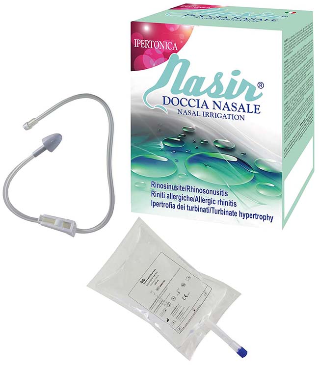 NASIR DOCCIA NASALE 2 SACCHE 250 ML ISOTONICA + 1 DEFLUSSORE - farmacia187.it