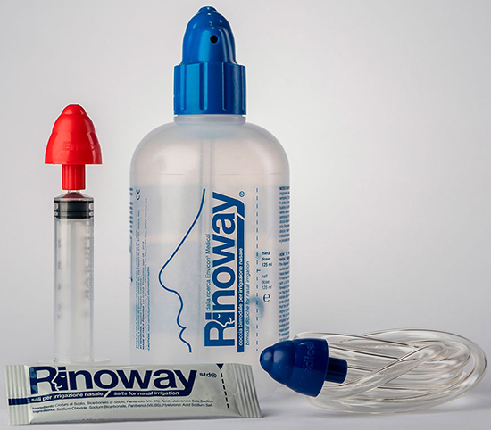 RINOWAY DOCCIA PER IRRIGAZIONE NASALE + 15 SALI ISOTONICI - farmacia187.it