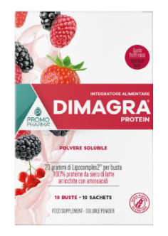 DIMAGRA PROTEIN RED FRUIT 10 BUSTE - farmacia187.it
