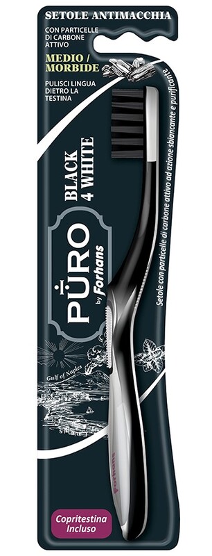 FORHANS SPAZZOLINO BLACK4WHITE SETOLE CARBONE - farmacia187.it