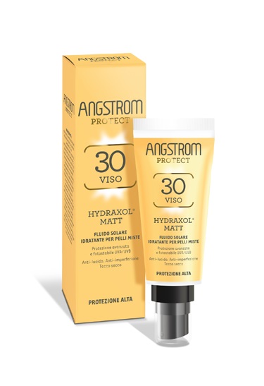 ANGSTROM PROTECT HYDRAXOL MATT FLUIDO SOLARE PROTEZIONE 30 PELLI MISTE 40 ML - farmacia187.it