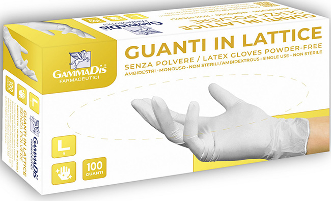 GUANTI LATTICE SENZA POLVERE SMALL 100 PEZZI GAMMADIS - farmacia187.it