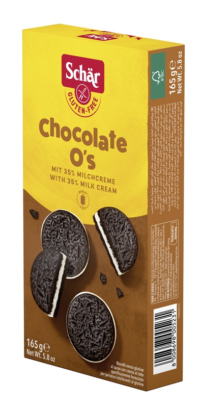 SCHAR CHOCOLATE O'S BISCOTTI AL CACAO CON CREMA AL LATTE 165 G - farmacia187.it