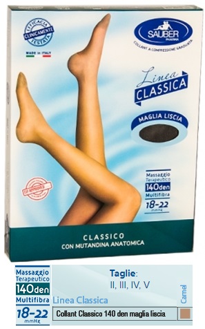 SAUBER CLASSICO COLLANT 140 DENARI MAGLIA LISCIA CAMEL 3 - farmacia187.it