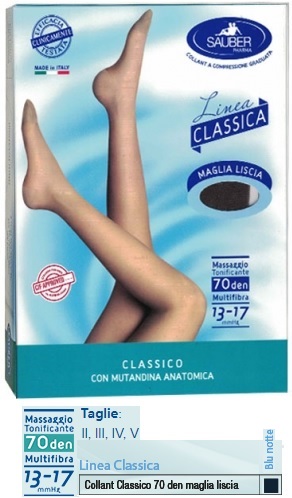 SAUBER CLASSICO COLLANT 70 DENARI MAGLIA LISCIA BLU NOTTE 2 - farmacia187.it