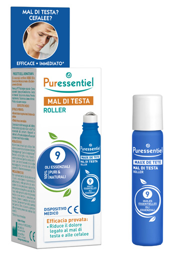 PURESSENTIEL ROLLER MAL DI TESTA AI 9 OLI ESSENZIALI 5 ML - farmacia187.it