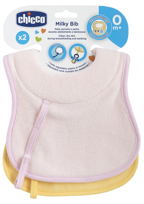 CHICCO BAVAGLINE 0M+ 2PZ ROSA - farmacia187.it