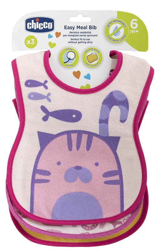 CHICCO BAVAGLINO PAPPA 6M 3 PEZZI GIRL - farmacia187.it